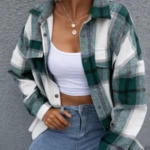 Green plaid jacket